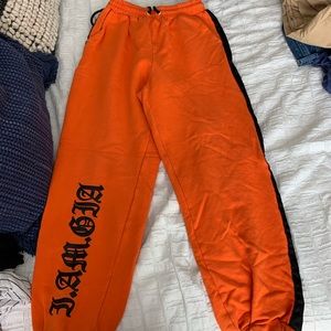 i am gia orange sweatpants